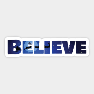 Believe Christmas Santa Claus Kids Adult Gift Sticker